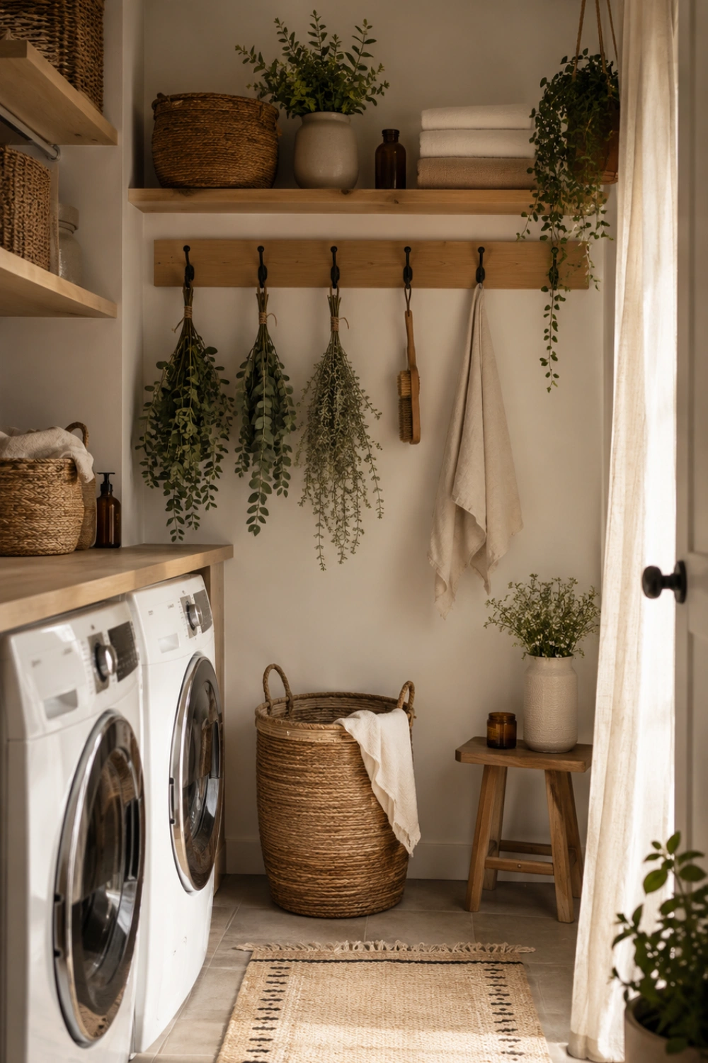 Aesthetic Hanging In Laundry Room Ideas