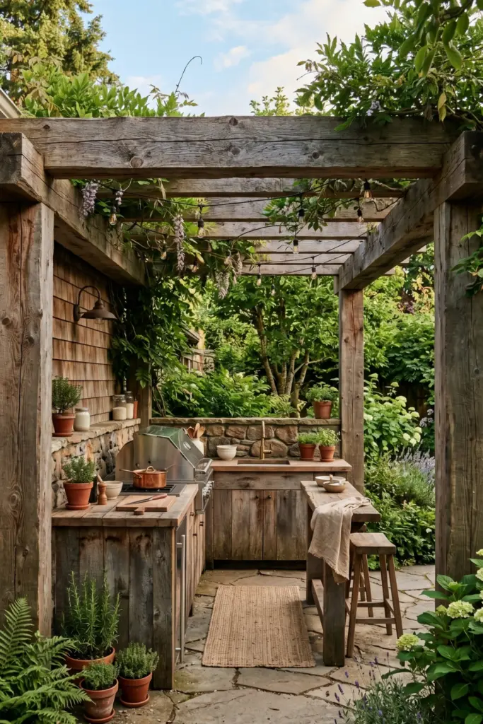 Building- a -Rustic- Wooden -Pergola