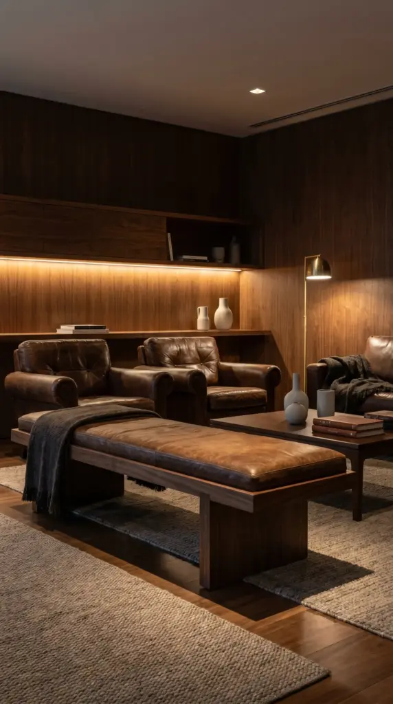 Combining -Leather -and -Dark- Wood