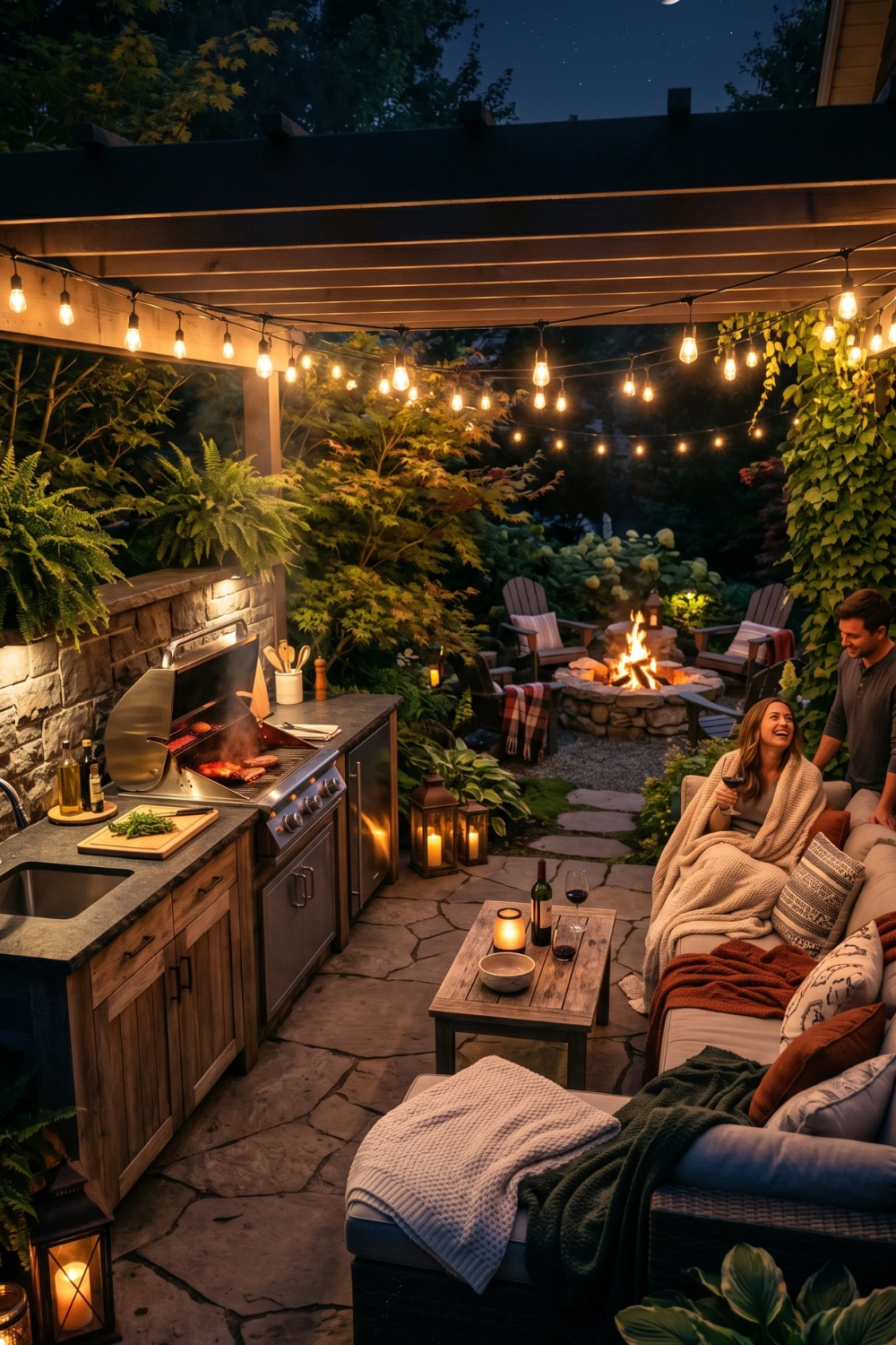 Cozy Backyard Kitchen Ideas For Relaxing Nights