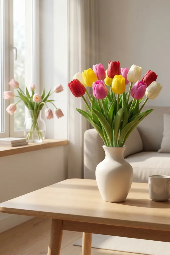 Cheerful -Artificial -Tulips