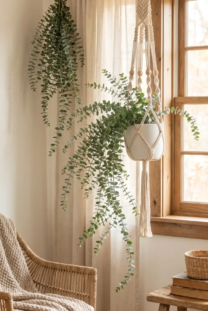 Draping -Eucalyptus -in -Macrame -Hangers