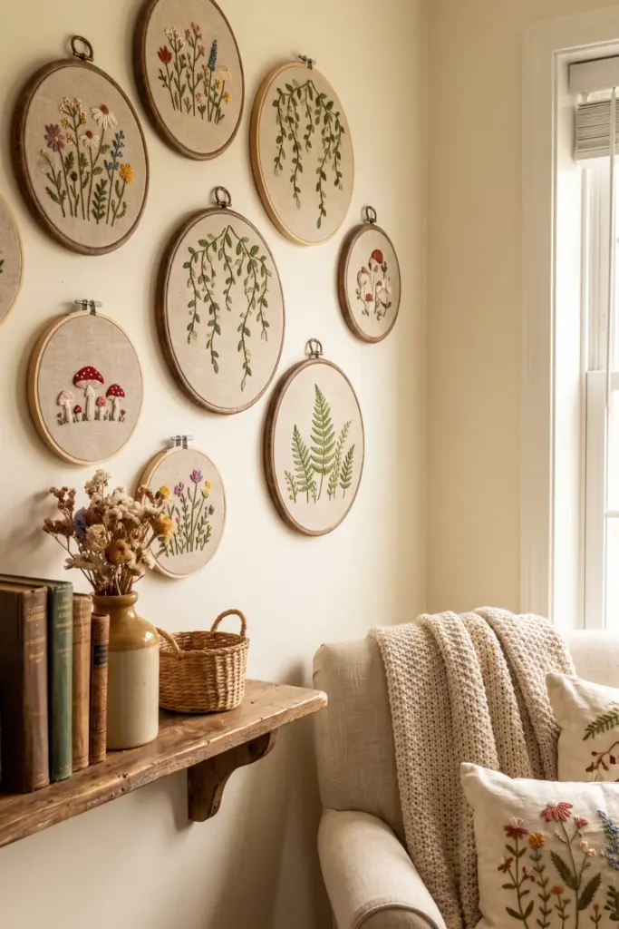 Embroidered -Hoop -Botanical -Art