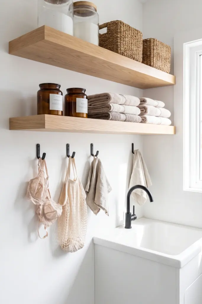 Floating -Shelves -With- Hooks