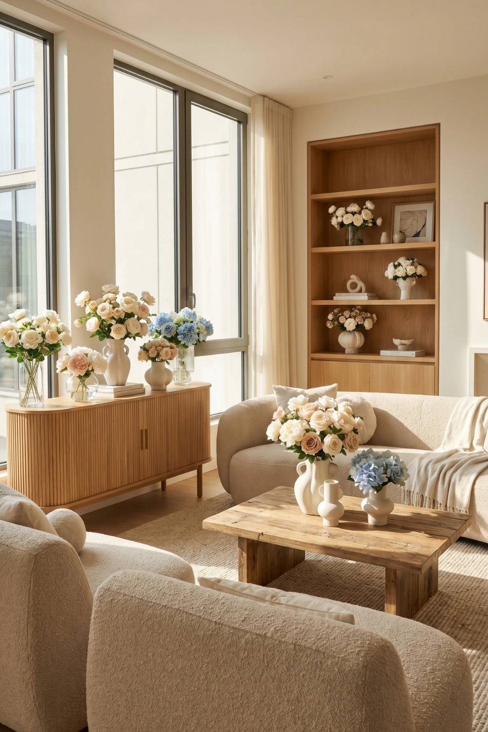 Gorgeous Artificial Flower Arrangements for Living Room Decor Ideas
