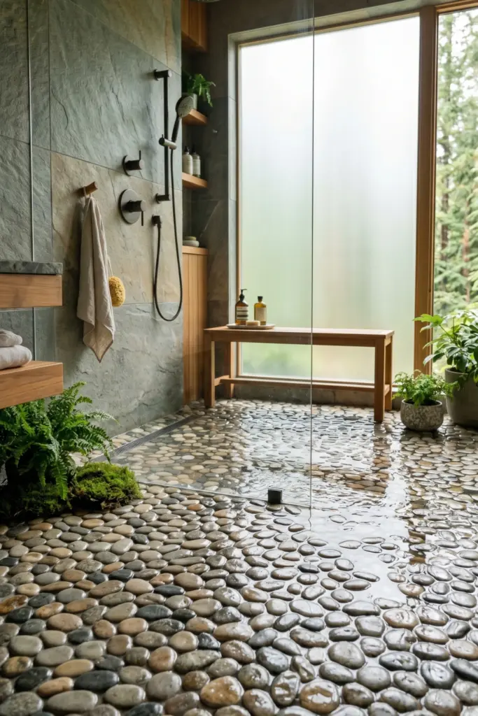 Laying-River-Rock-Flooring