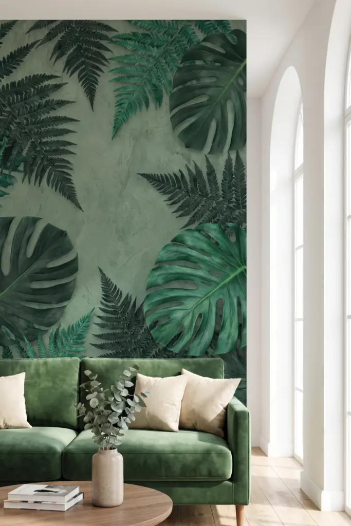 Peel-and-Stick- Leafy -Wallpaper