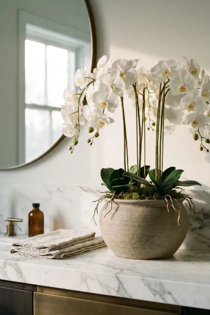 Potted -Artificial -Orchids