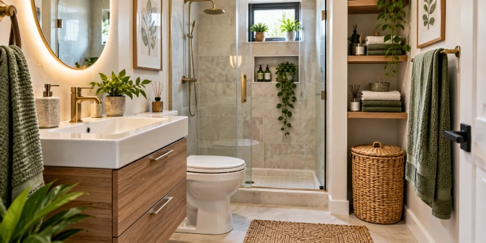 Small bathroom ideas that maximize every inch with smart storage, space-saving fixtures, and stylish modern decor.