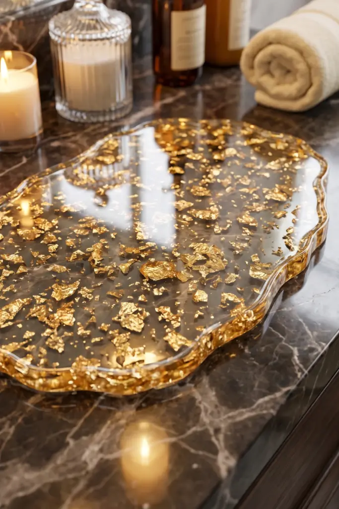 Gold-Flake- Embedded -Epoxy -Masterpieces