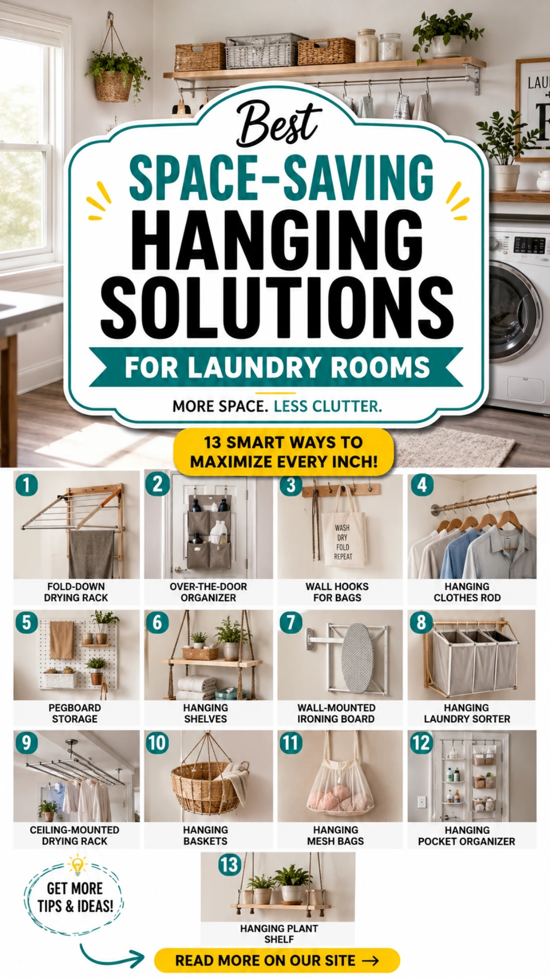 Best Space-Saving Hanging Solutions for Laundry Rooms That Keep Everything Organized