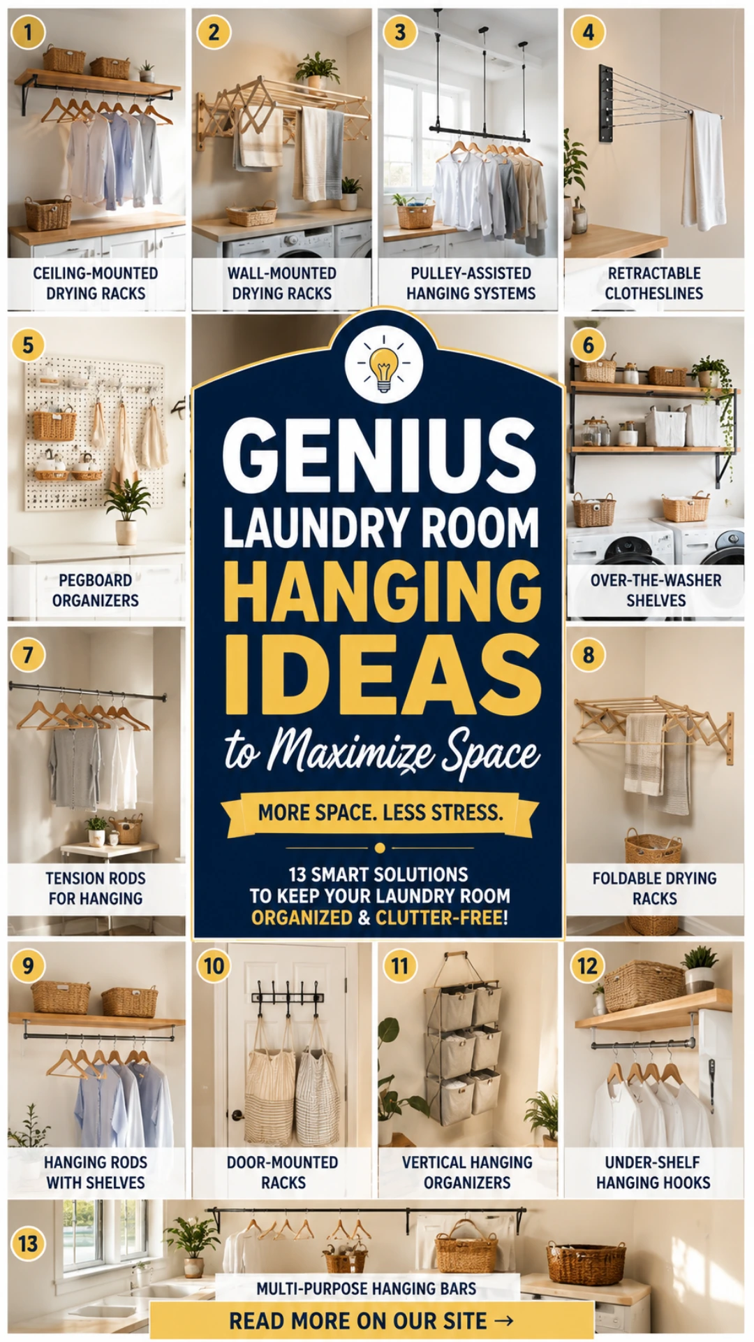 Genius Laundry Room Hanging Ideas to Maximize Space in Small Laundry Rooms