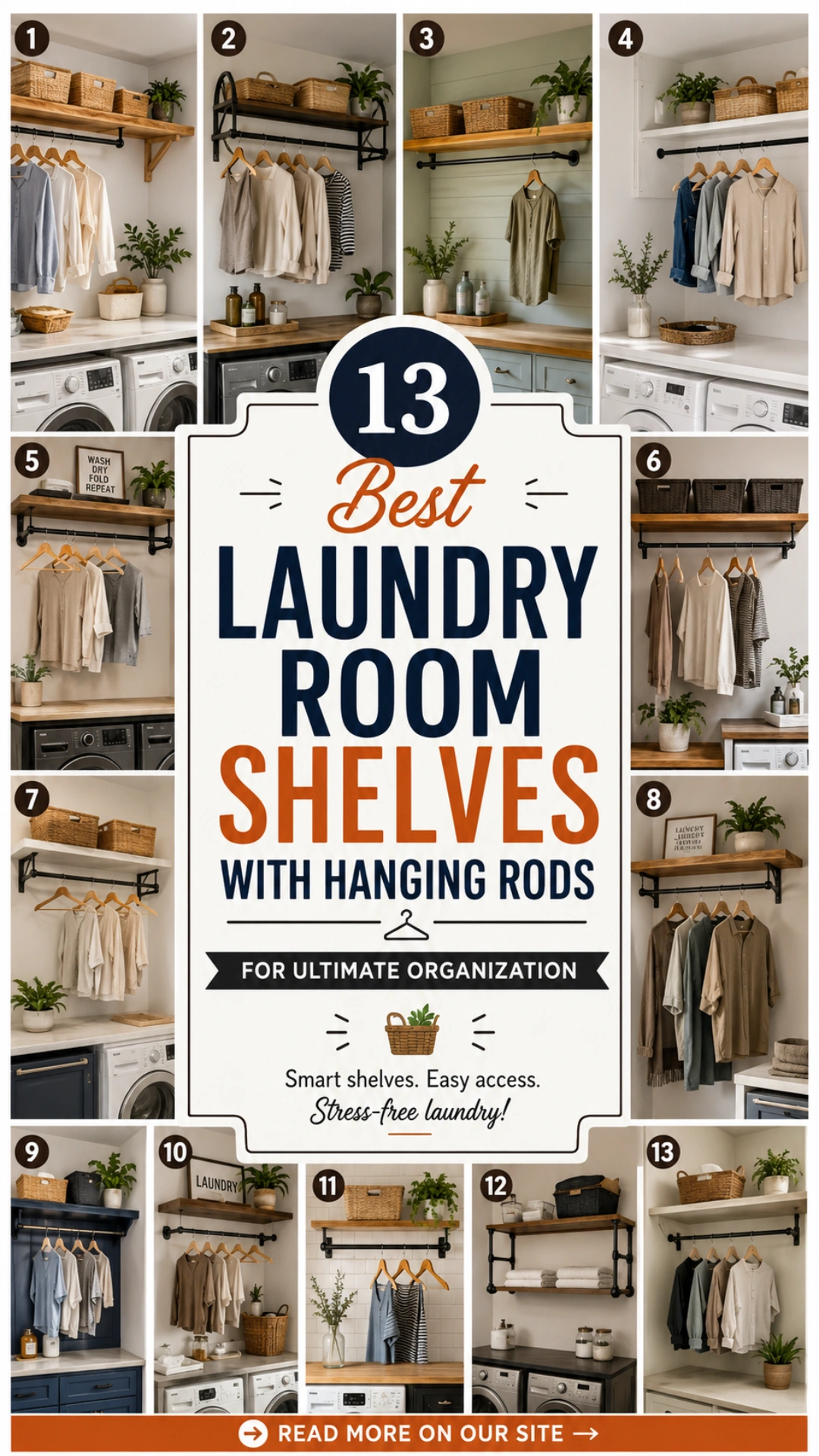 13 Best Laundry Room Shelves with Hanging Rods for Ultimate Organization