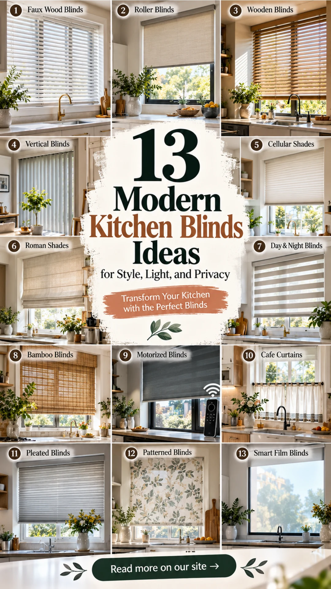 13 Modern Kitchen Blinds Ideas for Style, Light & Privacy